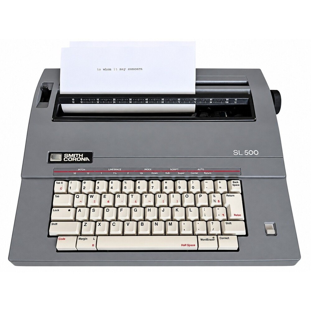 Smith Corona SL500 Model 5A Portable Electric Typewriter with Cover Tested